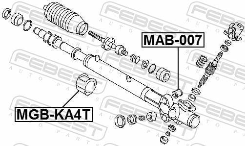 Suspension, crémaillère de direction FEBEST ref. MAB-007