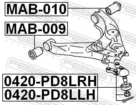 Suspensão, braço oscilante FEBEST ref. MAB-009