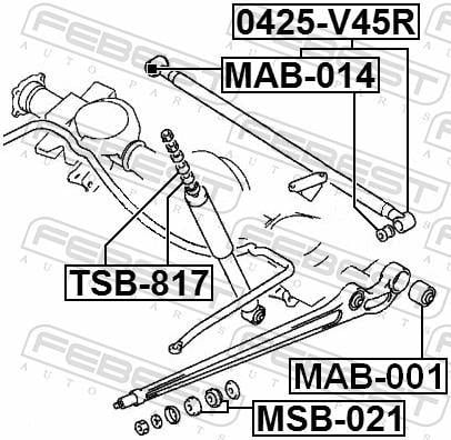 Suspensão, braço oscilante FEBEST ref. MAB-014