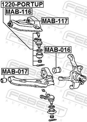 Suspensão, braço oscilante FEBEST ref. MAB-016