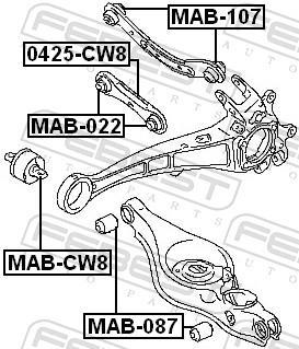 Silent bloc de suspension FEBEST ref. MAB-022