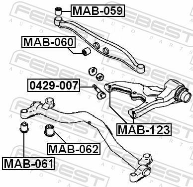 Suspensão, braço oscilante FEBEST ref. MAB-060