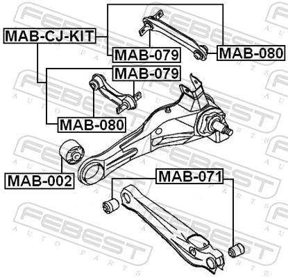Silent bloc de suspension FEBEST ref. MAB-080