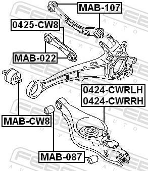 Silent bloc de suspension FEBEST ref. MAB-087