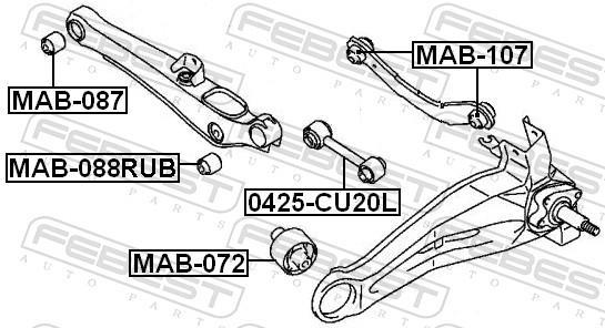 Silentblock de Suspensión FEBEST MAB-088RUB