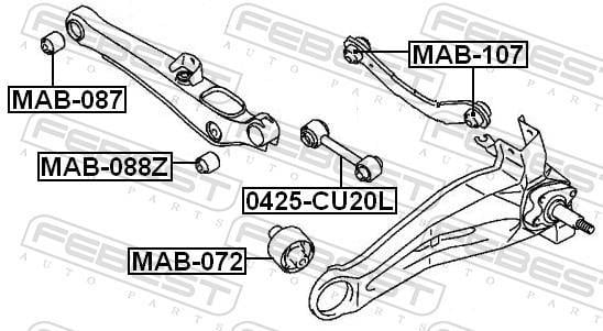 Silent bloc de suspension FEBEST ref. MAB-088Z