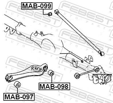 Silent bloc de suspension FEBEST MAB-098