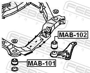 Silentblock del puente trasero FEBEST ref. MAB-101