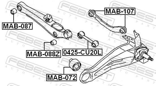 Silent bloc de suspension FEBEST MAB-107