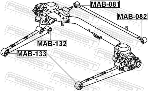 Suspensão, braço oscilante FEBEST ref. MAB-133