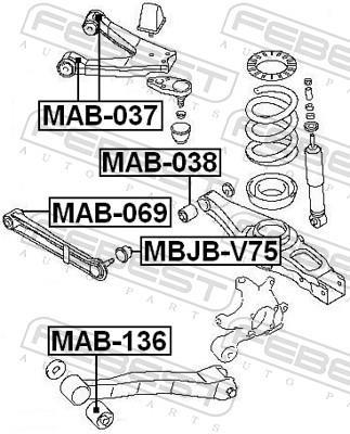 Silent bloc de suspension FEBEST ref. MAB-136