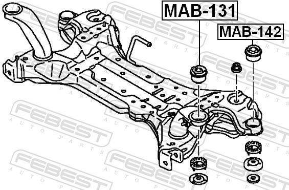 Silentblock del puente trasero FEBEST ref. MAB-142