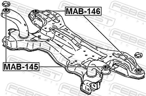Silentblock del puente trasero FEBEST ref. MAB-146