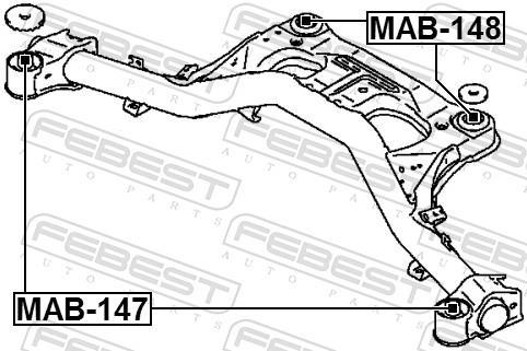 Silentblock del puente trasero FEBEST ref. MAB-148