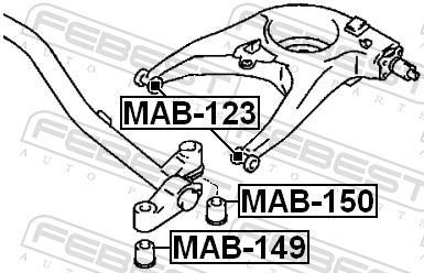Silentblock del puente trasero FEBEST ref. MAB-150