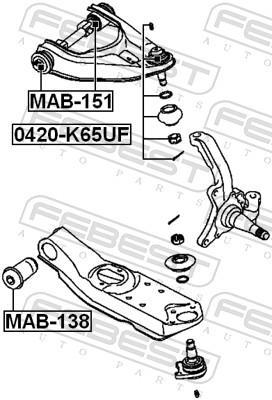 Silent bloc de suspension FEBEST MAB-151