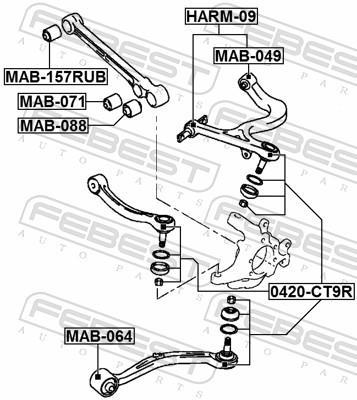 Suspensão, braço oscilante FEBEST ref. MAB-157RUB