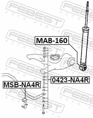 Rosca do amortecedor de suspensão FEBEST ref. MAB-160