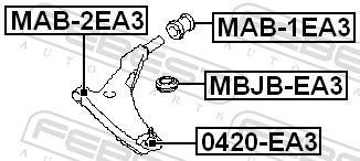 Suspensão, braço oscilante FEBEST ref. MAB-1EA3