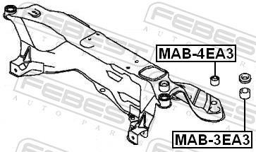 Silentblock del puente trasero FEBEST ref. MAB-4EA3