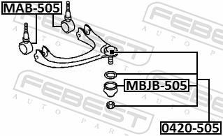 Suspensão, braço oscilante FEBEST ref. MAB-505