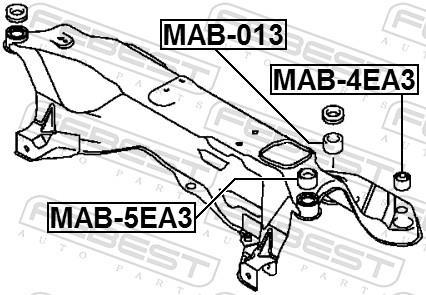 Suspension, corps de l'essieu FEBEST ref. MAB-5EA3