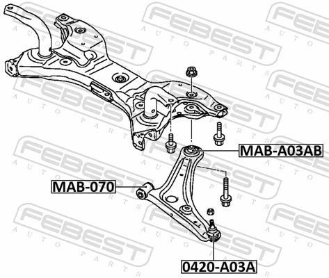 Suspensão, braço oscilante FEBEST ref. MAB-A03AB