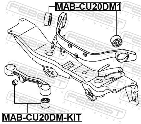 Suspension, Différentiel FEBEST MAB-CU20DM-KIT