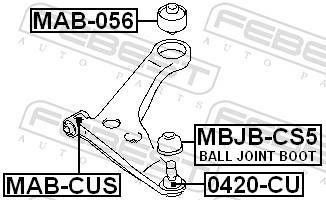 Silent bloc de suspension FEBEST ref. MAB-CUS