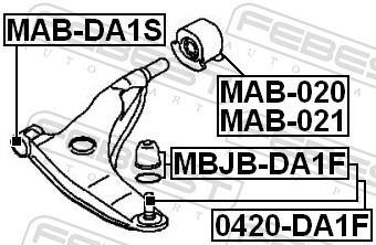 Suspensão, braço oscilante FEBEST ref. MAB-DA1S