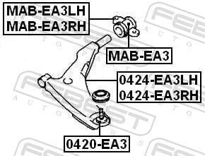Suspensão, braço oscilante FEBEST ref. MAB-EA3RH