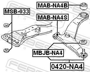 Suspensão, braço oscilante FEBEST ref. MAB-NA4B