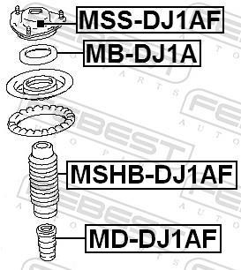 Roulement, coupelle de suspension FEBEST MB-DJ1A