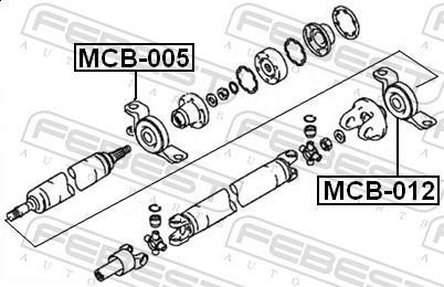 Rolamento do veio de transmissão FEBEST ref. MCB-012