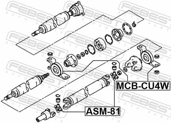 Rolamento do veio de transmissão FEBEST ref. MCB-CU4W