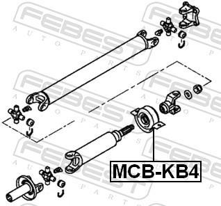 Palier, palier central d'arbre de transmission FEBEST ref. MCB-KB4