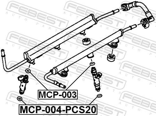Bague d'étanchéité d'injecteur FEBEST ref. MCP-004-PCS20