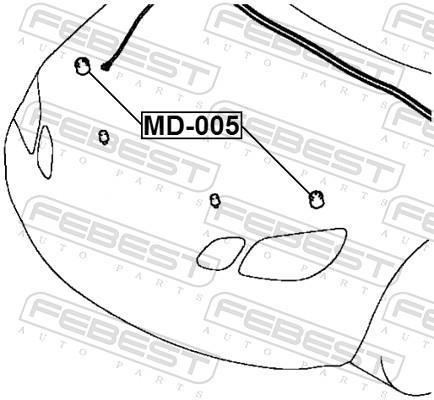 Butoir, capot-moteur FEBEST ref. MD-005