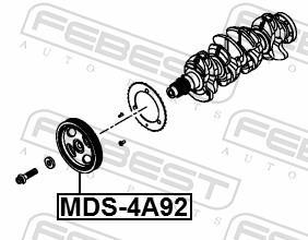 Poulie damper (Poulie de vilebrequin) FEBEST MDS-4A92