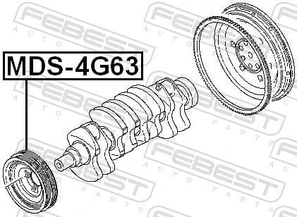 Poulie damper (Poulie de vilebrequin) FEBEST ref. MDS-4G63