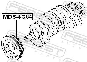 Poulie damper (Poulie de vilebrequin) FEBEST ref. MDS-4G64