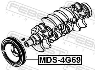 Poulie damper (Poulie de vilebrequin) FEBEST ref. MDS-4G69