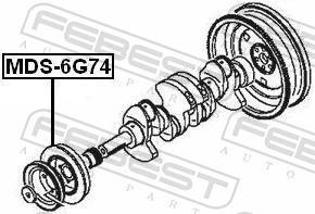 Poulie damper (Poulie de vilebrequin) FEBEST ref. MDS-6G74