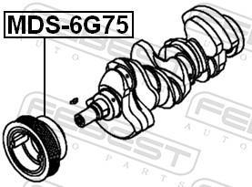 Poulie damper (Poulie de vilebrequin) FEBEST MDS-6G75