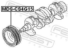Poulie damper (Poulie de vilebrequin) FEBEST MDS-CS4G15