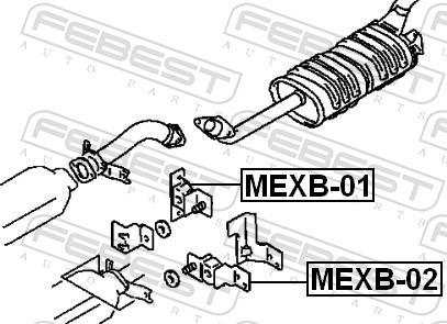 Kit de montagem, linha de escape FEBEST ref. MEXB-01