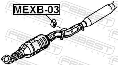 Kit de montagem, linha de escape FEBEST ref. MEXB-03