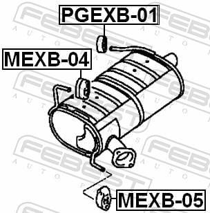 Kit de montagem, linha de escape FEBEST ref. MEXB-04