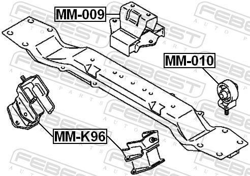 Support moteur (Silent bloc moteur) FEBEST ref. MM-009