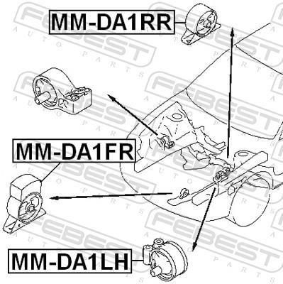 Support moteur (Silent bloc moteur) FEBEST ref. MM-DA1LH
